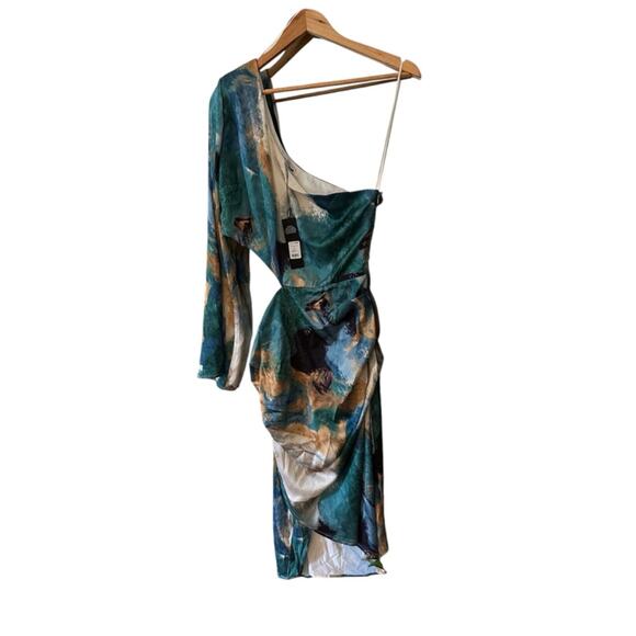 Fashion Novs Gossip Girl Midi Dress NWT. 1x One Shoulder - Picture 1 of 6